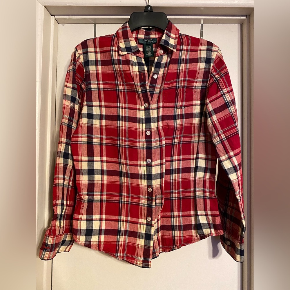 Ralph Lauren Linen flannel button down shirt